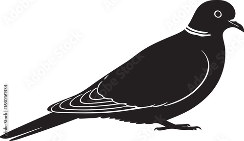 Turtle Dove Vector Silhouette