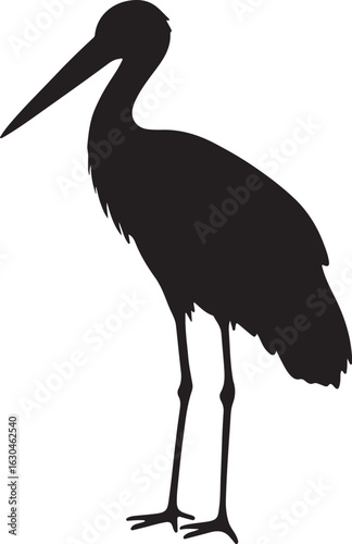 White Stork Vector Silhouette