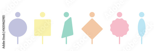 Set of Diversity people Shapes. Different form people, community, partnership, teamwork. Vector