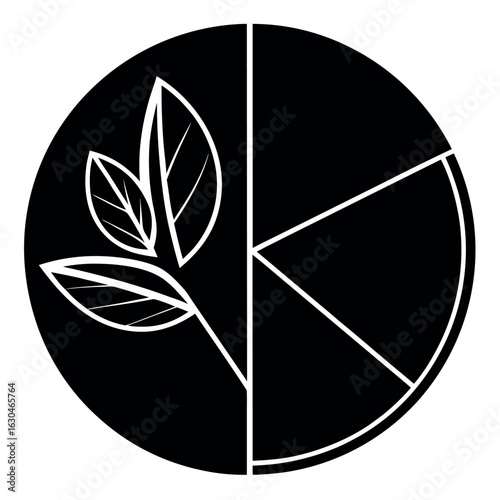 Vegan Nutrition Chart Informative Pie Chart with Leaf Segments for Healthy Eating