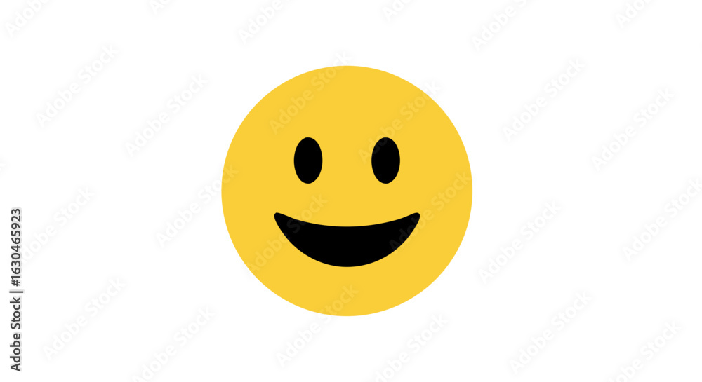 Fototapeta premium Simple Joy: A Cheerful Yellow Smiley Face Icon Expressing Happiness and Positivity
