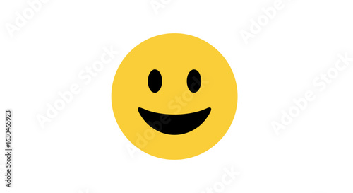 Simple Joy: A Cheerful Yellow Smiley Face Icon Expressing Happiness and Positivity