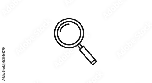 Magnifying Glass Icon Illustration for Search Investigation and Detail Focused Work 150 characters