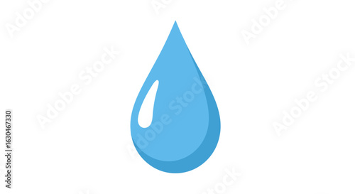Illustrative azure water droplet symbolizing purity, refreshment and fluid dynamics, perfect for scientific or environmental themed projects