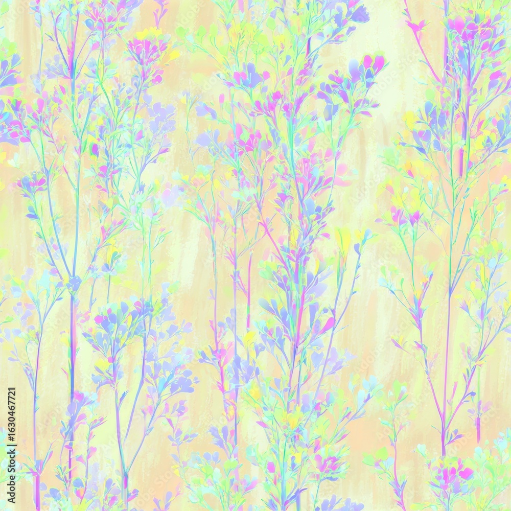 Fototapeta premium Pastel Botanical Background with Delicate Floral Patterns and Soft Colors.