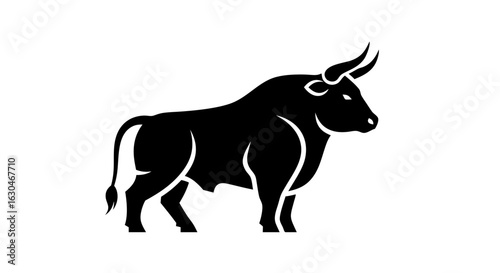 Powerful Silhouette of a Bull: Symbol of Strength, Resilience, and Determination in Animal Kingdom