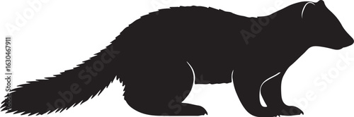 Yellow-Throated Marten Vector Silhouette