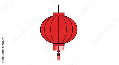Vibrant scarlet lantern illustration for festive asian cultural decorations and celebrations offering warmth and illumination creating a mesmerizing