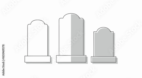 Minimalist Grave Markers: A Serene Depiction of Remembrance and Eternal Rest  in Simplistic Design