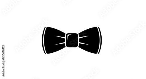Elegant bow tie graphic with sleek black design suitable for formal wear concept or luxury event invitations with clean aesthetics
