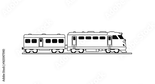 Stylized Train Car Illustration: A Nostalgic Depiction of Classic Rail Transport Vehicle