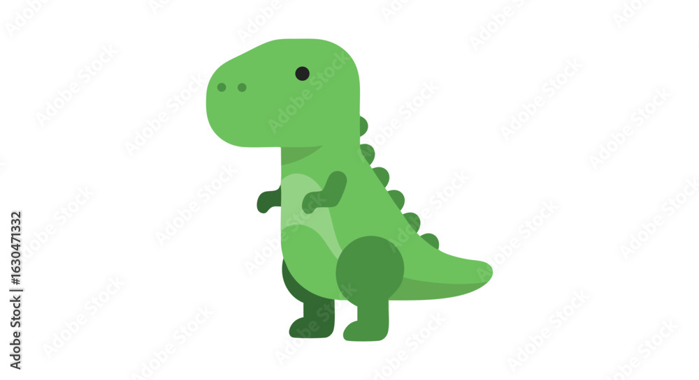 Fototapeta premium Friendly Green Tyrannosaurus Rex Character Design Isolated for Children's Educational Resources