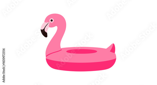 A cheerful pink flamingo float, capturing the essence of carefree summer vibes and poolside relaxation and tropical vacations with its delightful