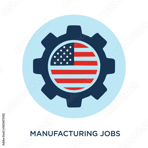 Manufacturing Jobs Icon in Circle  Vector Symbol for Industrial Growth and Workforce