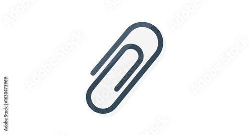 Minimalist Illustration of a Classic Paper Clip on Clean White Backdrop Stands Out Elegantly