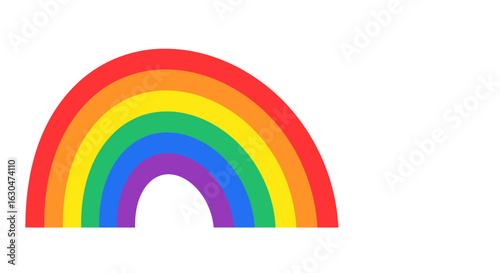Vivid Rainbow Arc Displayed on a White Backdrop Creating Positive and Uplifting Visual Experience