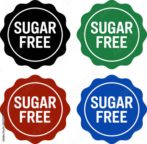 Sugar free product label healthy diet lifestyle concept
