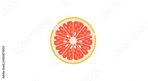 Artistic grapefruit slice illustration displaying vibrant color and fresh design approach