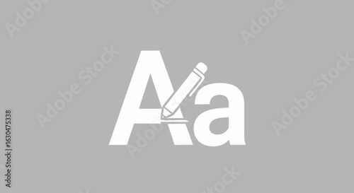 Font design concept for graphic representation showcases editing and textual creation in a sleek and minimalistic style