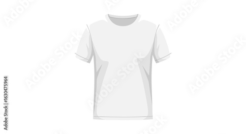 Simple short-sleeve top on blank background, offering versatile template for graphic and fashion design mockups showcasing style and possibilities