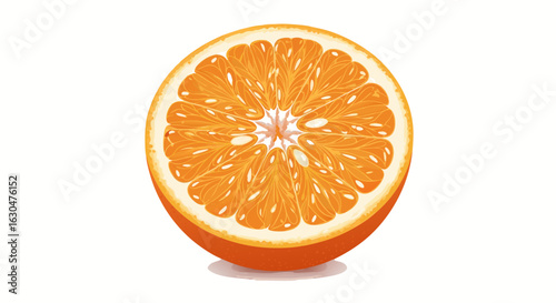 Stylized orange slice illustration showcasing vibrant color and intricate details of the fruit's structure