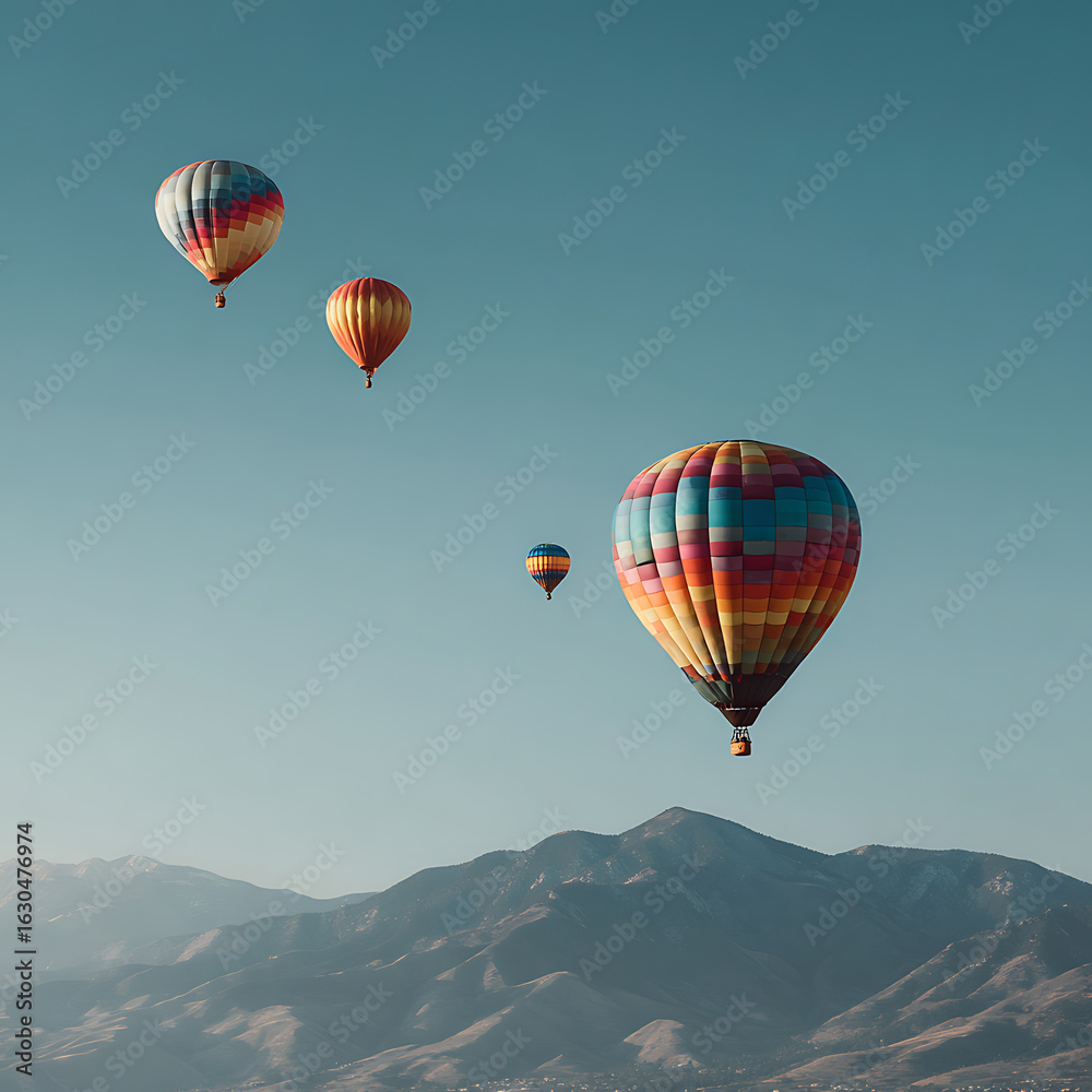 Fototapeta premium hot air balloon over blue sky