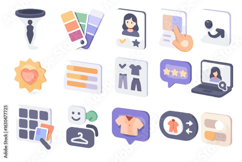 Theme result ai fashion icon shape vector quiz selector app swatch guide