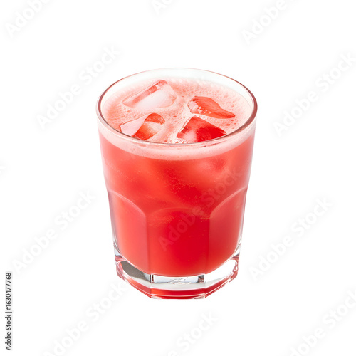 Wallpaper Mural Refreshing Red Drink with Ice Cubes in Glass. Torontodigital.ca