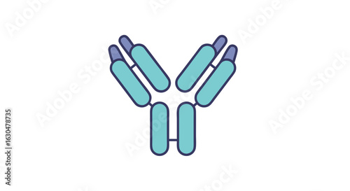 Simplified Antibody Illustration Depicting Immune Response and Defense Mechanism Concepts