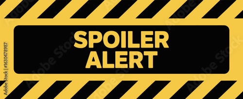 Warning spoiler alert banner vector illustration template