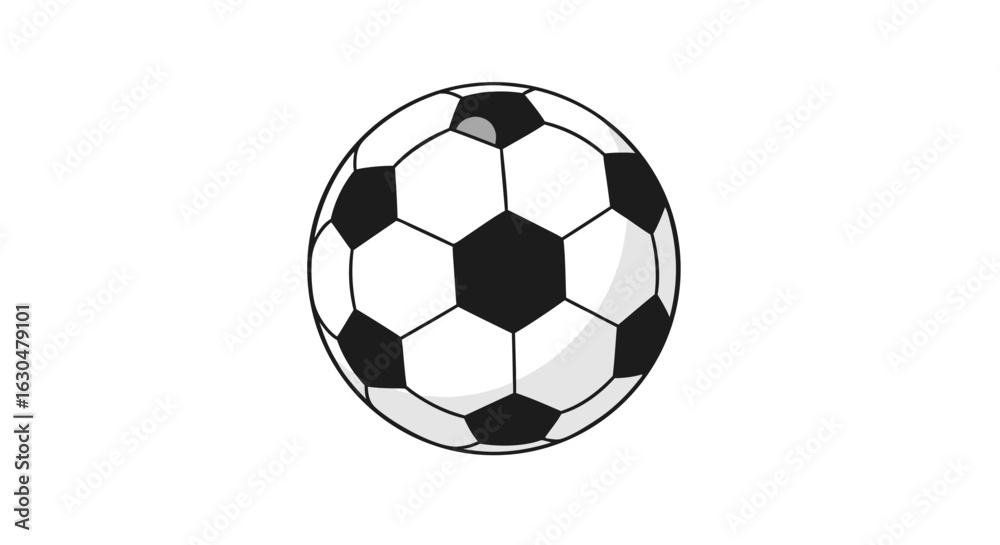 Obraz premium Classic Soccer Ball Illustration: Traditional Design for Sports and Recreational Activities