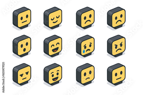 Laughing icon emotion crying vector angry frowning set smiling confused tired neutral