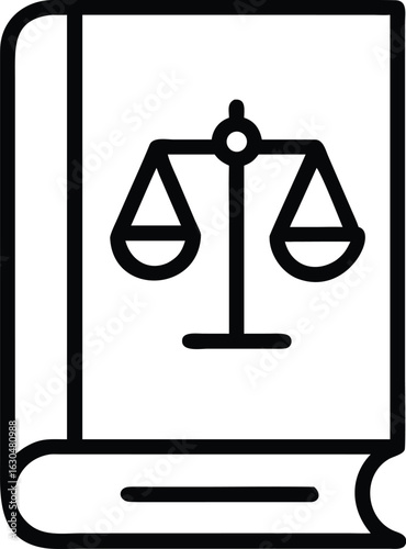 Law book featuring the scales of justice, symbolizing legal authority and judicial balance for professional and ethical applications