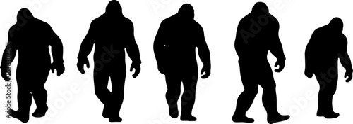 Bigfoot, Sasquatch , forest legend, humanoid,  walking vector bundle