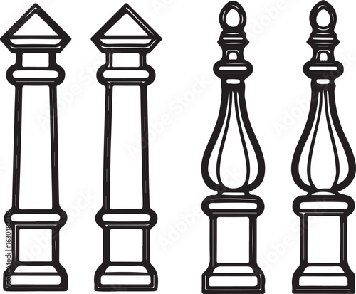 Classic Architectural Post and Finial Set