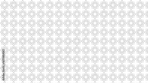 Elegant Seamless Background in Linear Black and White Arabic Floral Style with Sacred Islamic Ornaments and Traditional Oriental Arabesque Motifs Ideal for Fabric, Architecture,  Premium Design Projec