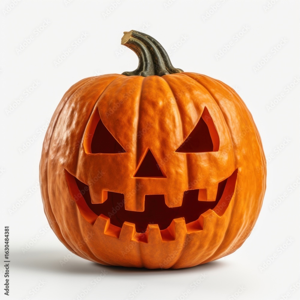 Fototapeta premium Spooky carved Halloween pumpkin decoration