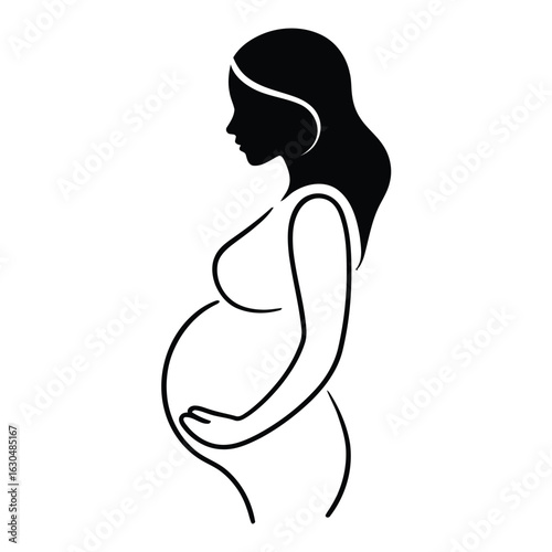 Pregnant woman silhouette female expectant