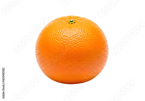 Fresh Ripe Orange Fruit with Green Stem.