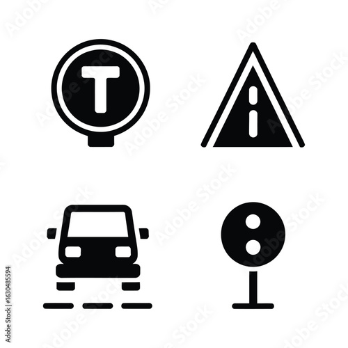 Road signs and vehicle traffic warning
