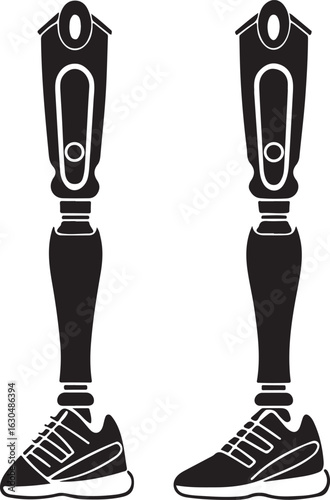 Modern Prosthetic Leg with Athletic Shoe