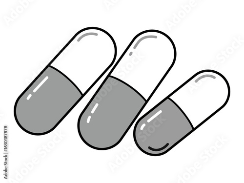 A minimalist pill capsule vector for health and medical concepts