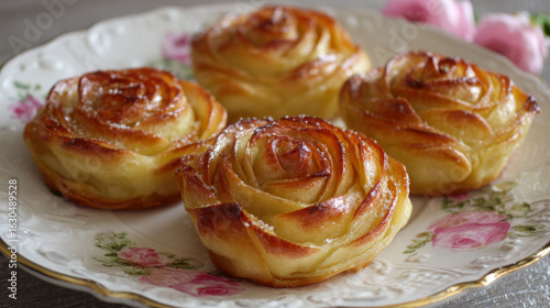 Delicious and beautiful apple rose puff pastries