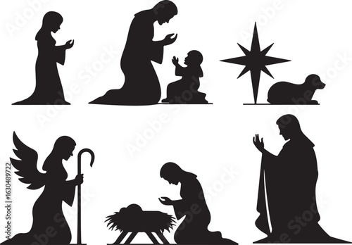 Nativity scene silhouettes capture Christmas spirit and hope