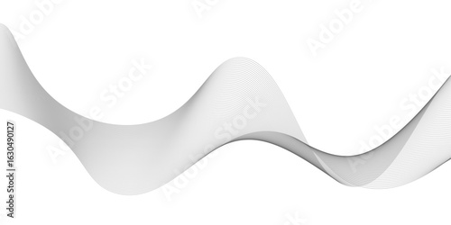 Abstract vector background with black wavy lines, Abstract wavy technology curve lines on transparent background isolated. 