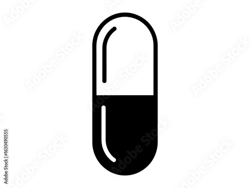A minimalist pill capsule vector for health and medical concepts