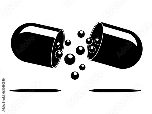 A minimalist pill capsule vector for health and medical concepts