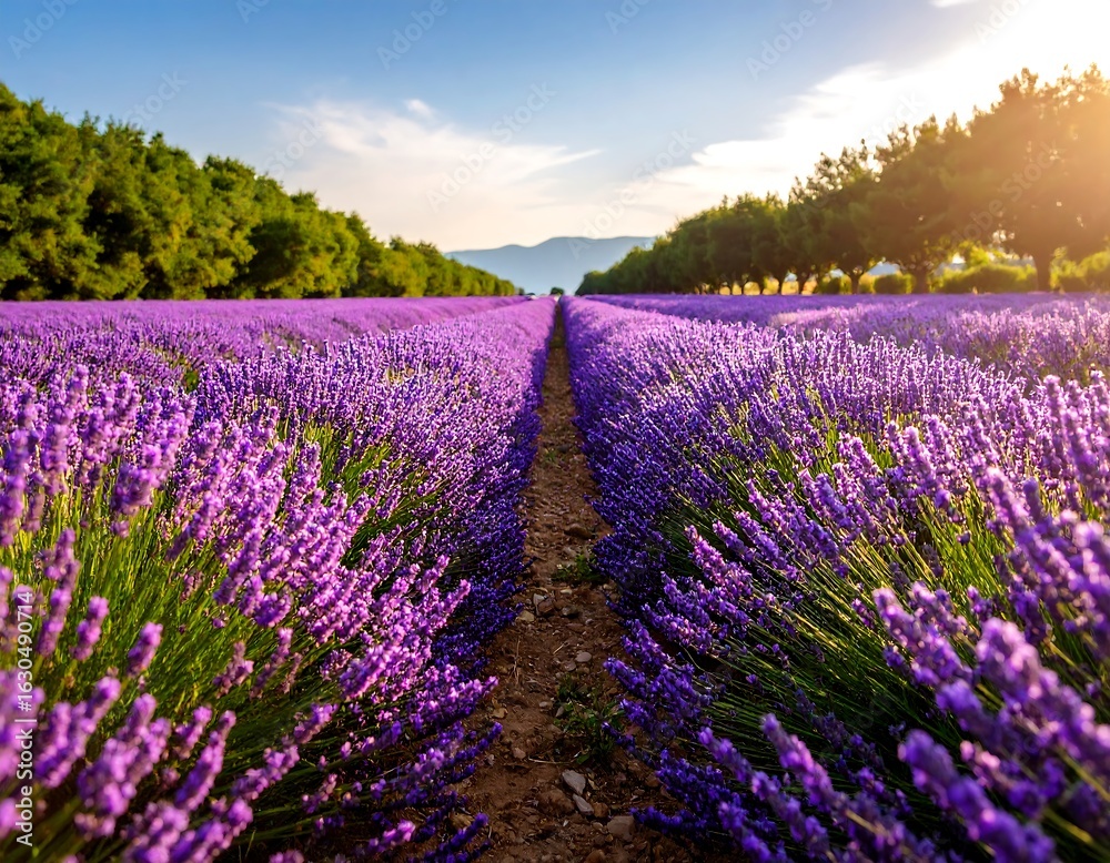Obraz premium Lavender field at sunset (1)