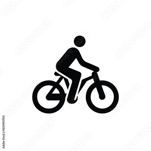 Cycling icon depicting a person riding a bicycle for transportation or recreation vector illustration of a cyclist symbol