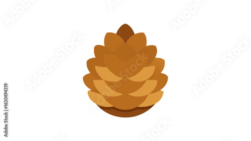Flat Vector Illustration Single Brown Pinecone pine cone